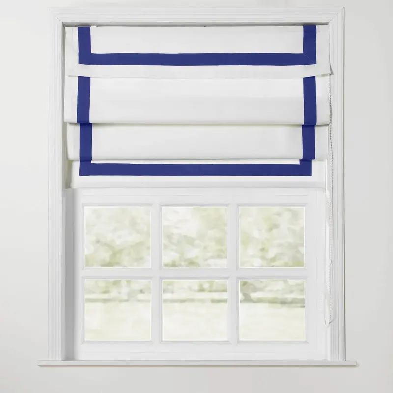 Tyrone Decorative Roman Shade With Border – Cord-Operated Lift 1