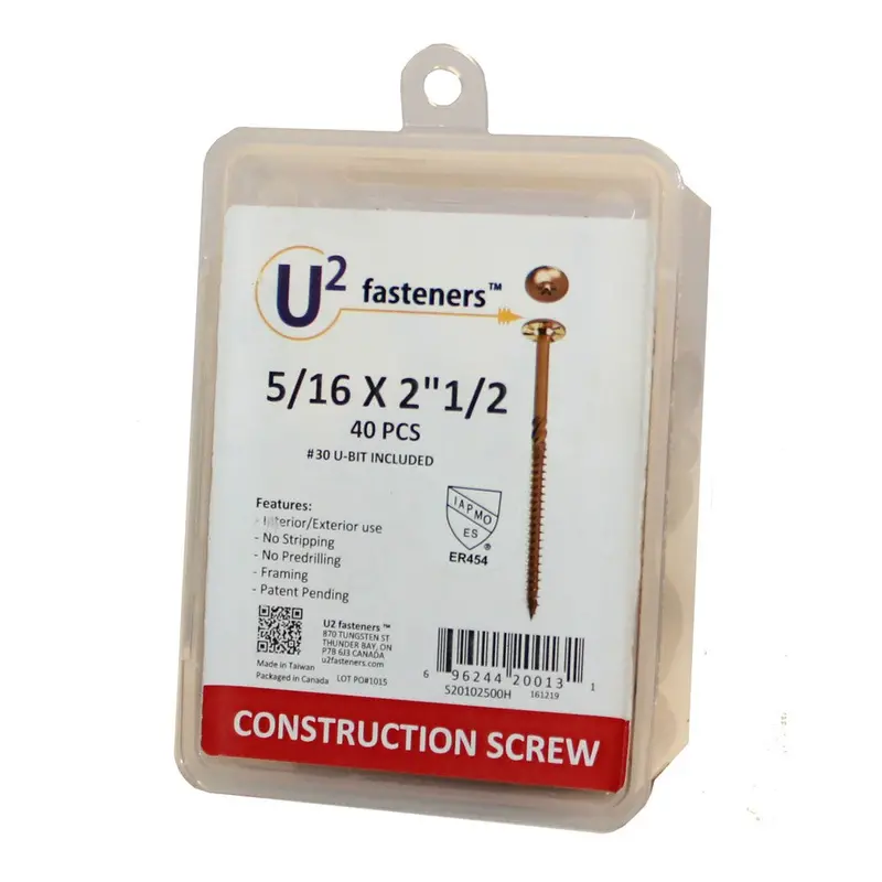 U2 5/16″ Structural Washer Head Screws – Heavy-Duty Construction Grade 1