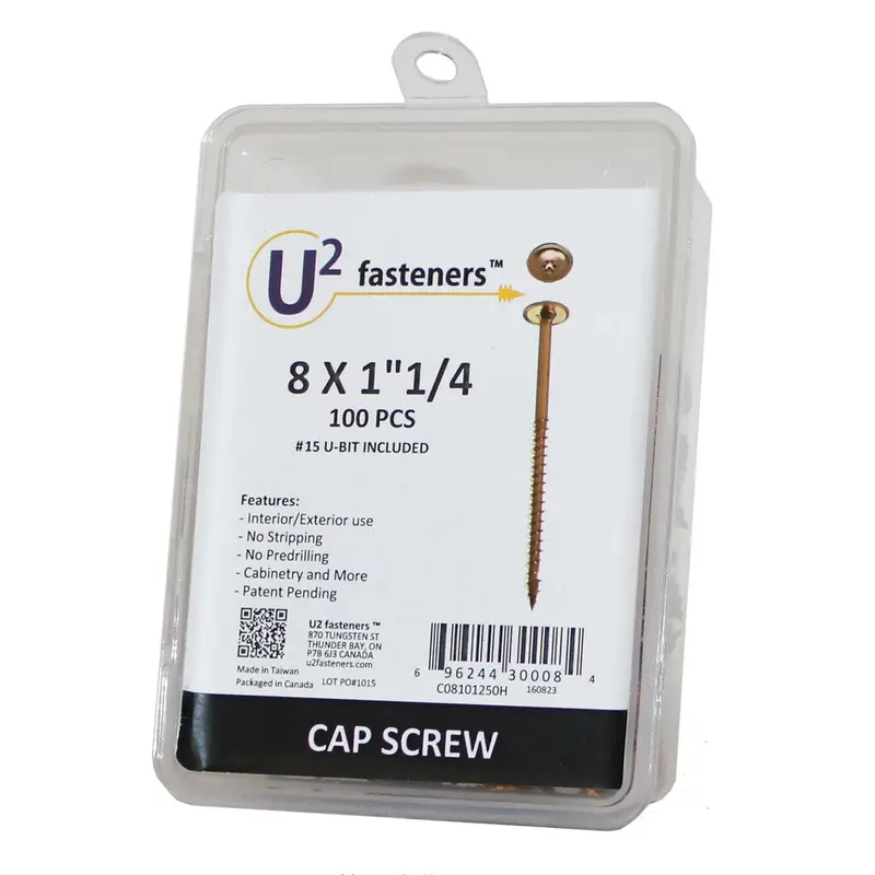 U2 #8 Cap Screws – Decorative, Countersunk Fastener Option 1