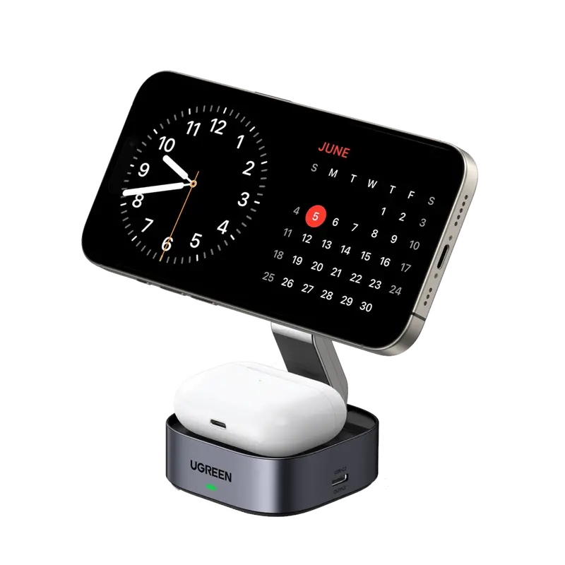Ugreen 2-In-1 Foldable Wireless Charging Station — Fast Qi2 Charging For Phones And Earbuds 1