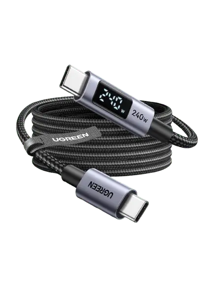 Ugreen 240W Digital Display Usb-C Cable – 480Mbps Data Transfer 1