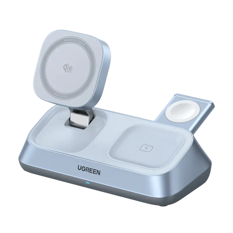 Ugreen Magflow 3-In-1 Qi2 Wireless Charging Stand – 25W Magsafe-Compatible 1