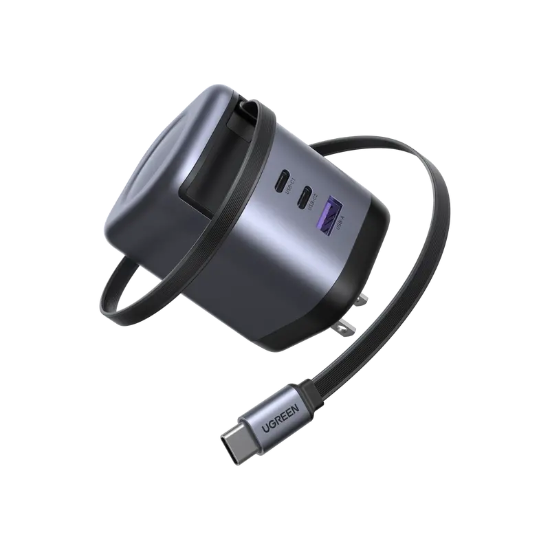 Ugreen Nexode 100W Wall Charger Featuring Built-In Retractable Usb-C Cable 1