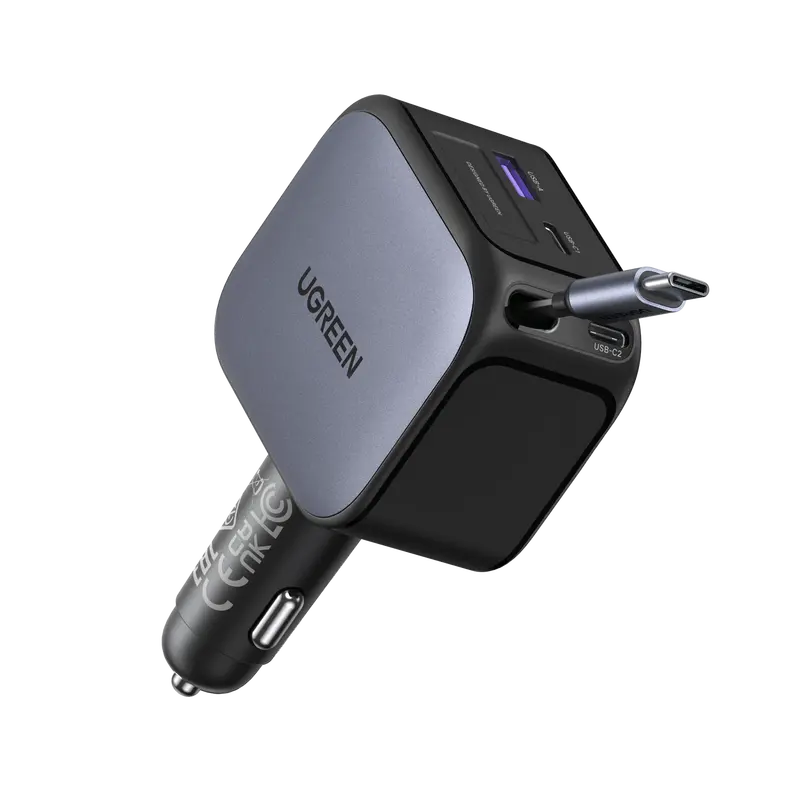 Ugreen Nexode 145W Car Charger With Integrated Retractable Usb-C Cable 1