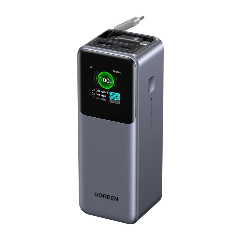 Ugreen Nexode 20000Mah 165W Power Bank With Built-In Retractable Usb-C Cable 1
