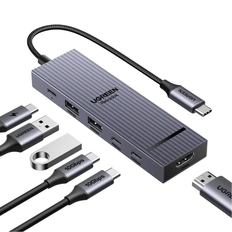 Ugreen Revodok Pro 106 — Ultra-Fast 10Gbps Usb-C Hub With 4K@60Hz Video Output 1