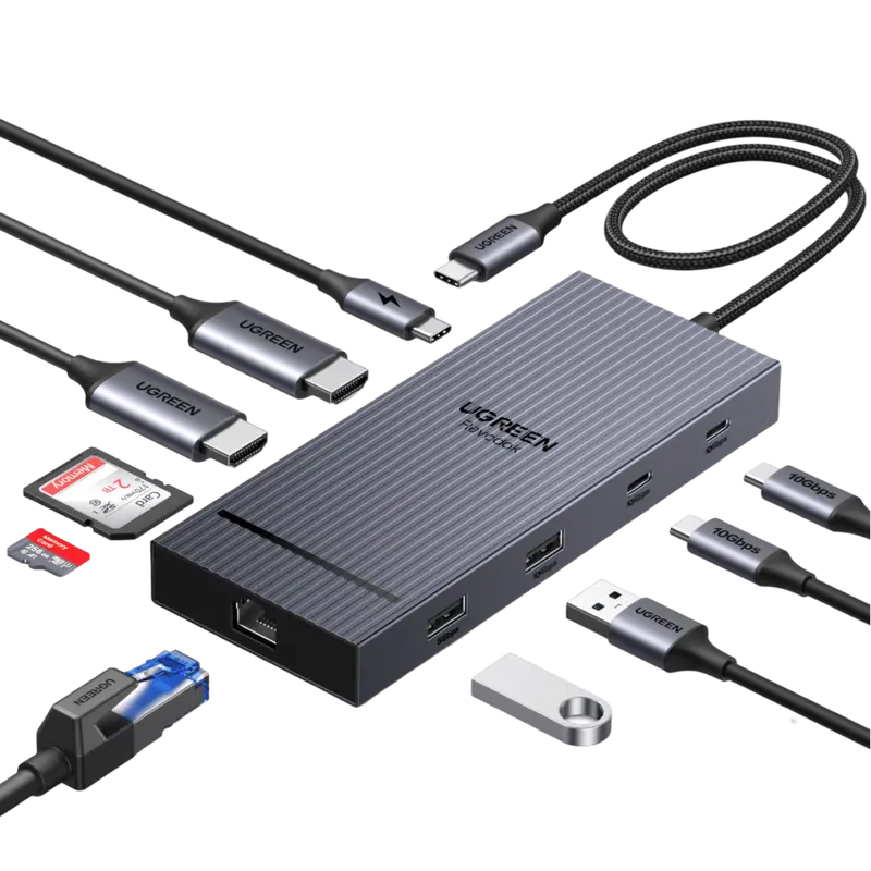 Ugreen Revodok Pro 2102 — 10-In-1 Usb-C Hub With Triple Display Support And Gigabit Ethernet 1