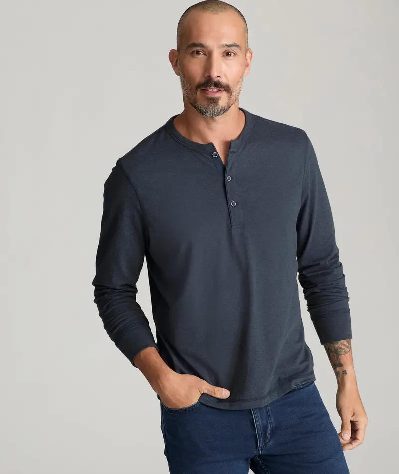 Ultrasoft Cotton Henley – Relaxed Fit 1