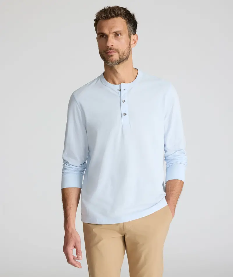 Ultrasoft Cotton Henley Top With Button Placket 1