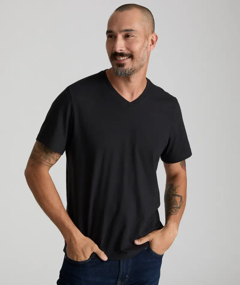 Ultrasoft Cotton V-Neck Tee – Solid Color 1