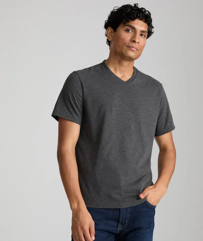 Ultrasoft V-Neck Cotton T-Shirt – Lightweight Fit 1