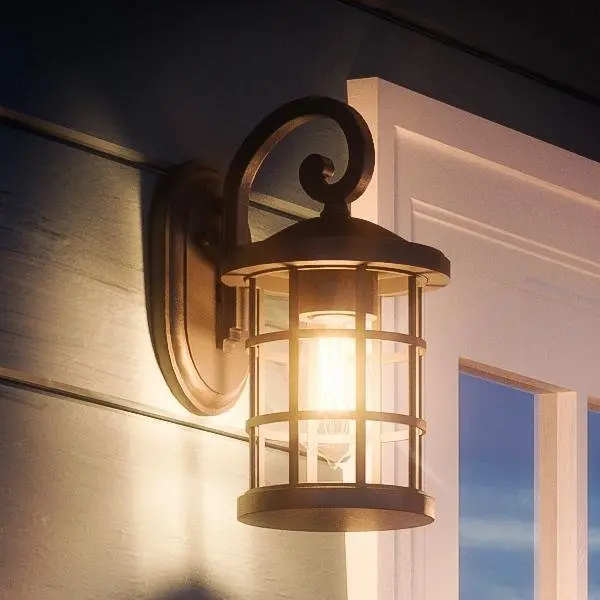 Uql1040 Vienna Outdoor Wall Light – 11"H X 6"W, Natural Black, Coastal-Ready Design 1