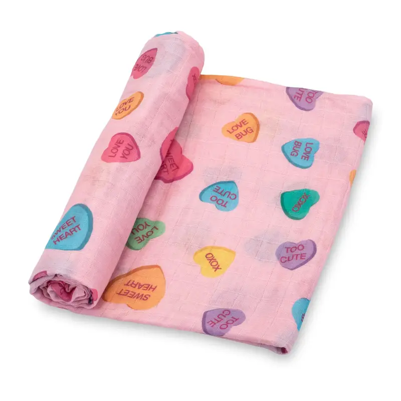 Valentine-Themed Love Notes Baby Swaddle Blanket 1