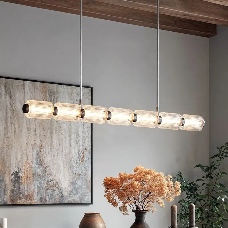Vexdon Black Chrome Chandelier – 42.25-Inch Linear Mid-Century Ceiling Light 1