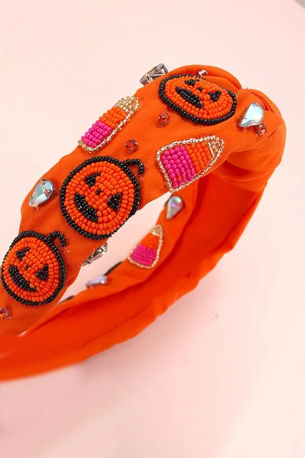 Vibrant Orange Pumpkin-Themed Headband 1