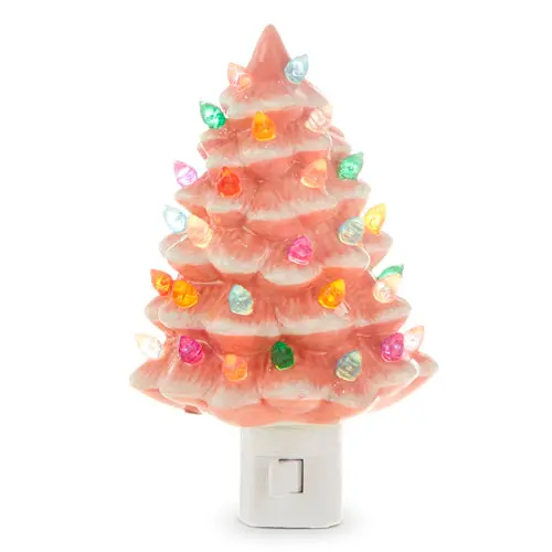 Vintage-Style Pink Christmas Tree Night Light 1