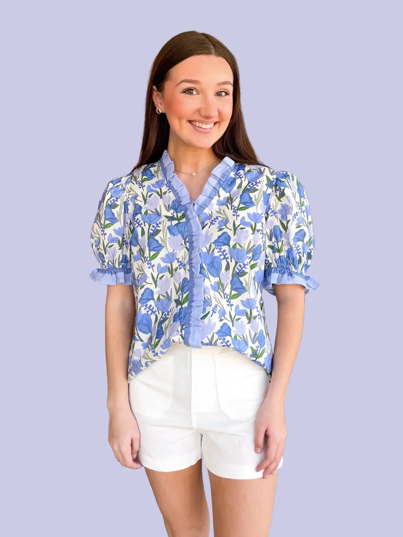 Violets Are Blue Relaxed-Fit Top – Gentle Pastel Hue 1