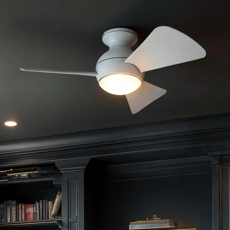 Vionne Matte White 34" Indoor/Outdoor Ceiling Fan – Bright, Low-Profile Option 1