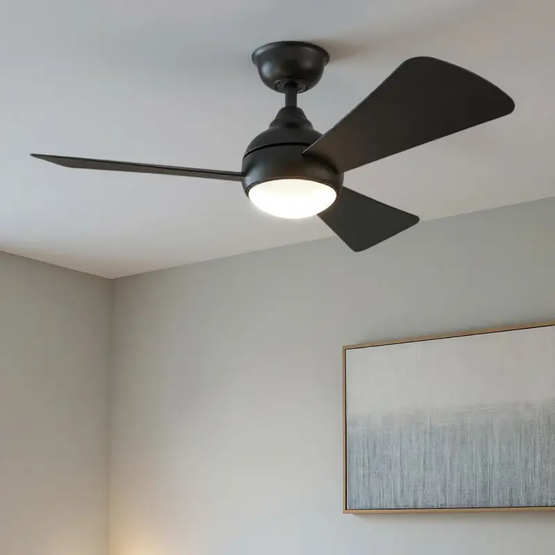 Vionne Satin Black 44" Indoor/Outdoor Ceiling Fan – Durable Contemporary Design 1