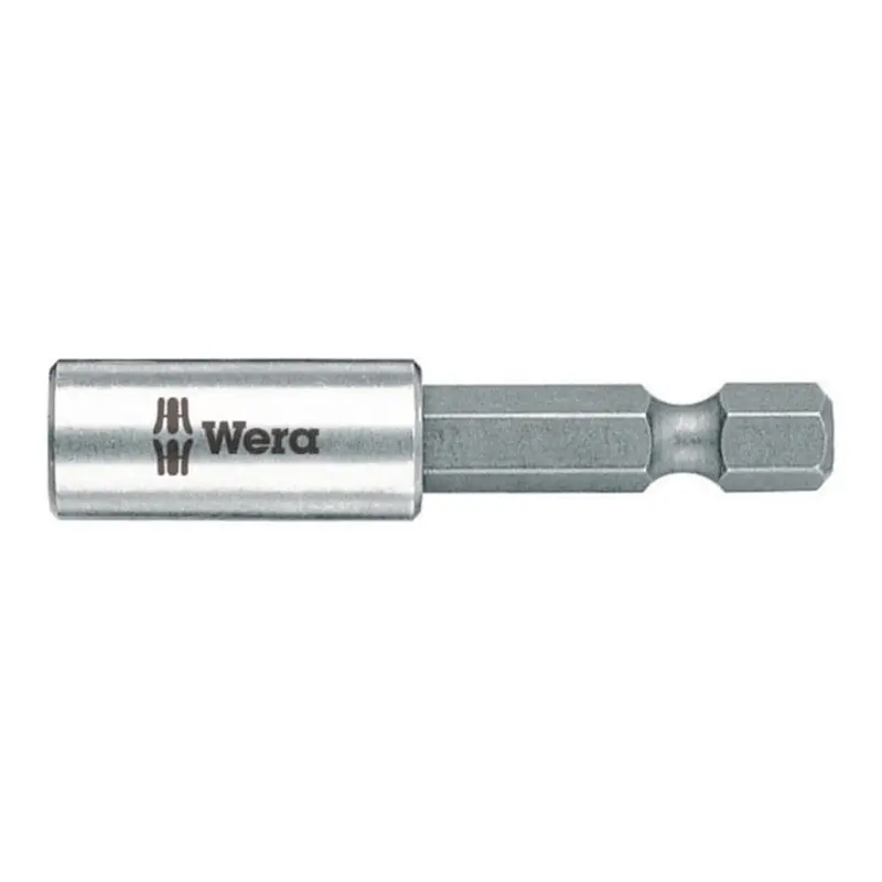 Wera 50Mm Magnetic Bit Holder With Retaining Ring – 1/4-Inch Drive, Stainless 1