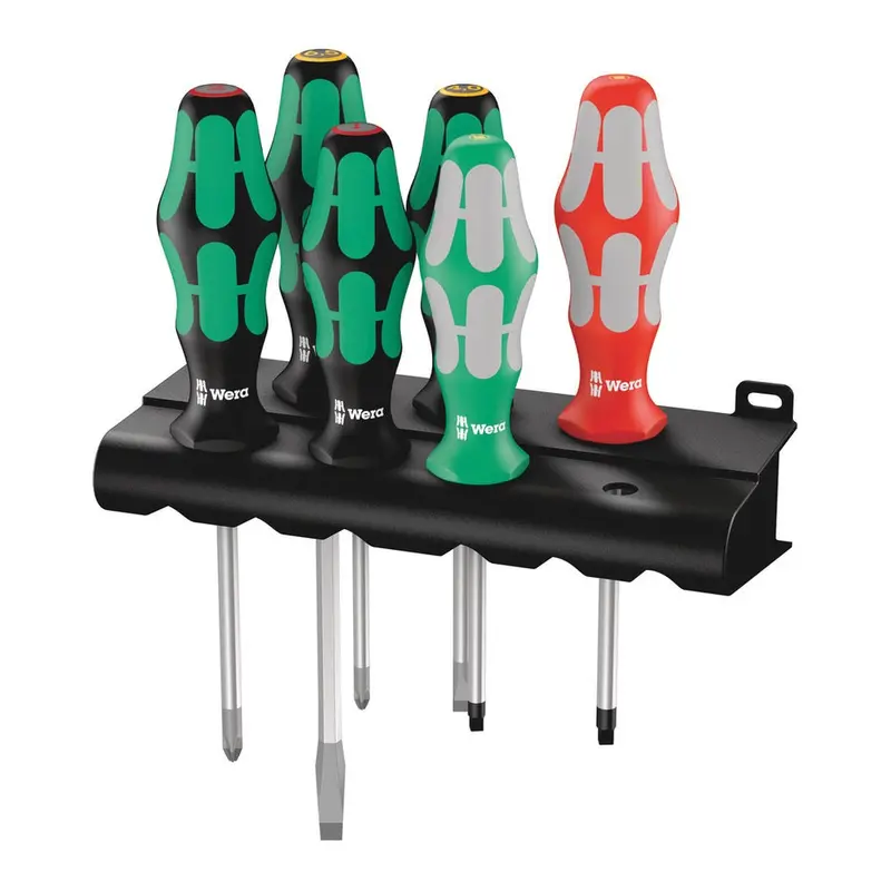 Wera 6-Piece Screwdriver Set With Wall-Mount Rack – Compact Organization 1