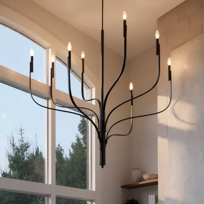 Westmere Black Modern Chandelier – 47.75"H X 47.75"W Bold Indoor Light 1