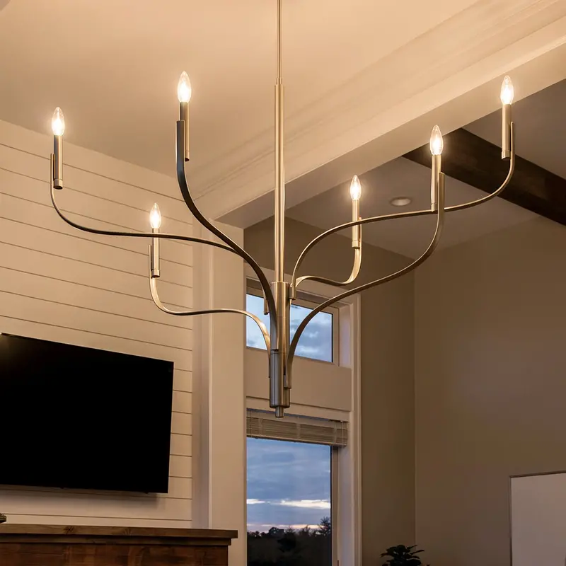 Westmere Champagne Bronze Modern Chandelier – 35.25"H X 47.25"W Indoor Lighting 1