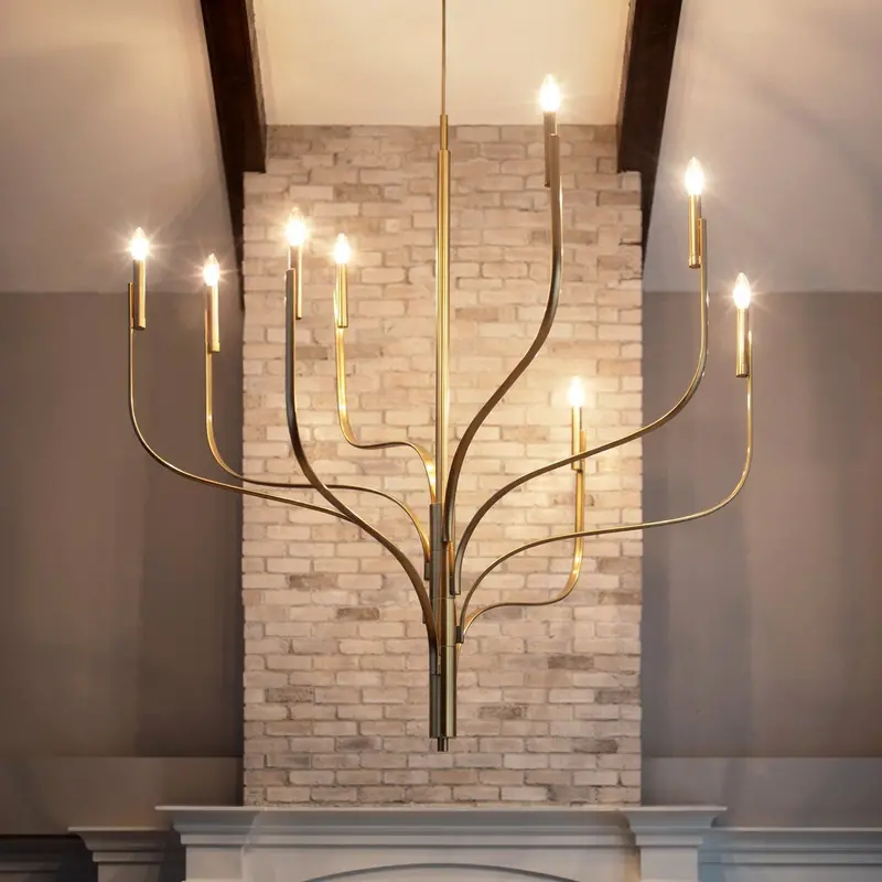 Westmere Champagne Bronze Modern Chandelier – 47.75"H X 47.75"W Contemporary Fixture 1