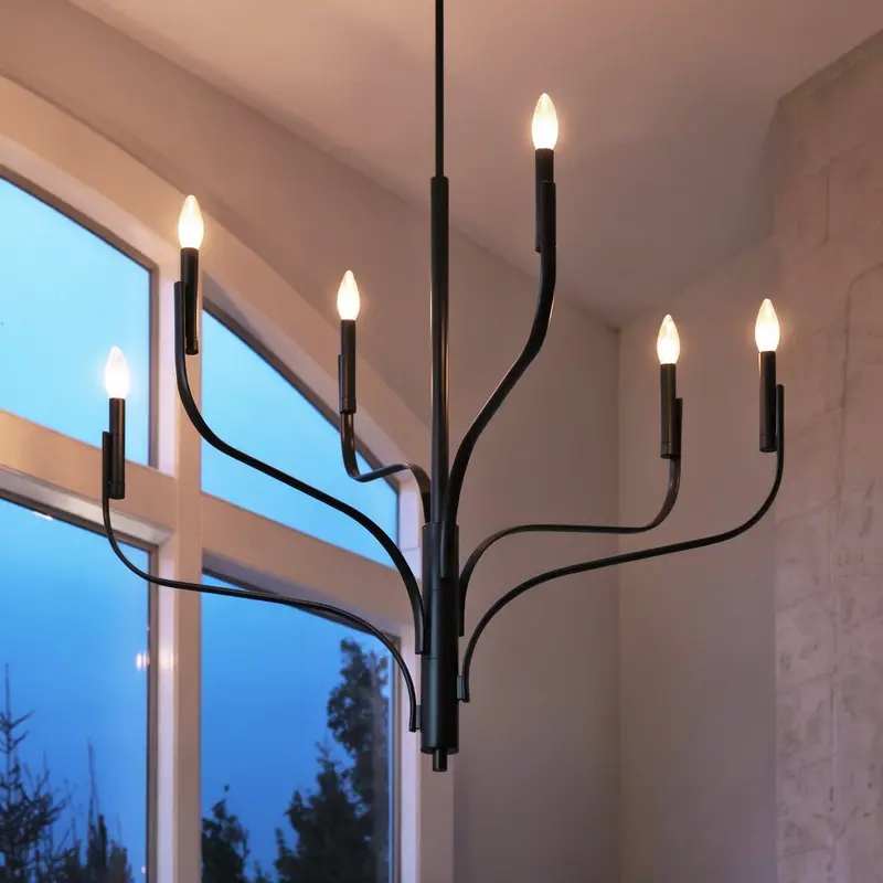 Westmere Collection Matte Black Modern Chandelier – 33"H X 36.25"W Contemporary Design 1