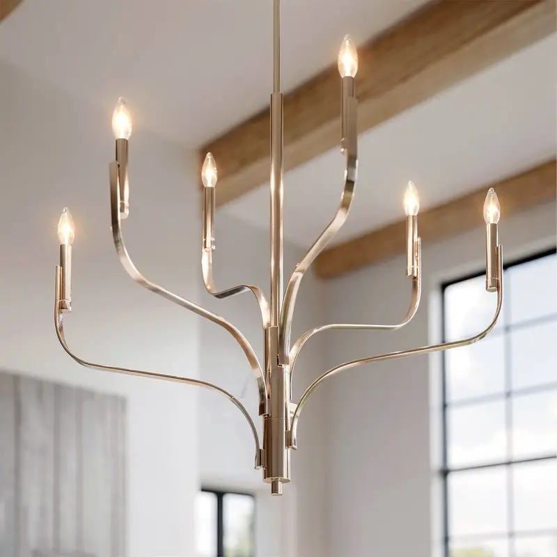 Westmere Collection Polished Nickel Modern Chandelier – 33"H X 36.25"W Contemporary Fixture 1