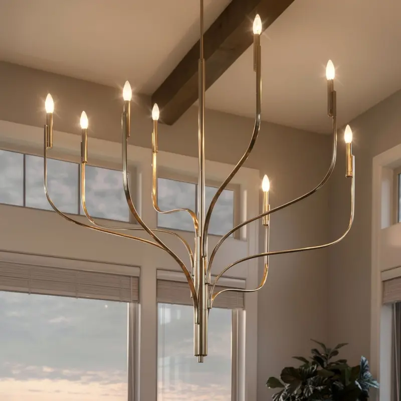 Westmere Polished Nickel Modern Chandelier – 47.75"H X 47.75"W Geometric Ceiling Light 1