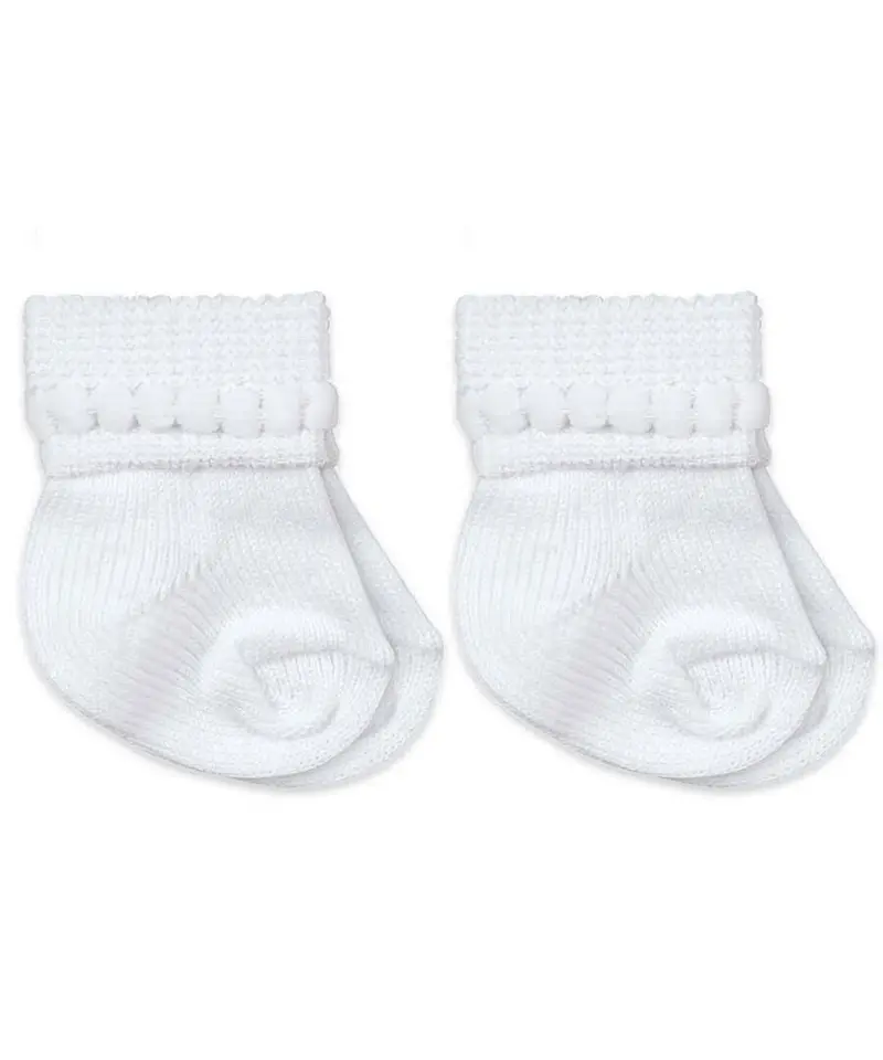 White Bubble-Knit Bootie Socks (2-Pack) 1