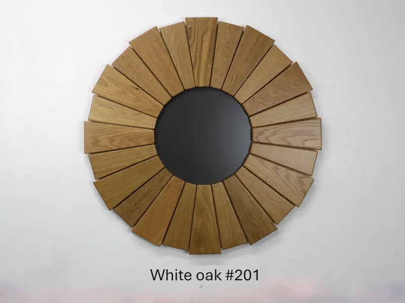 White Oak Sunburst Mirror For Modern Interiors 1