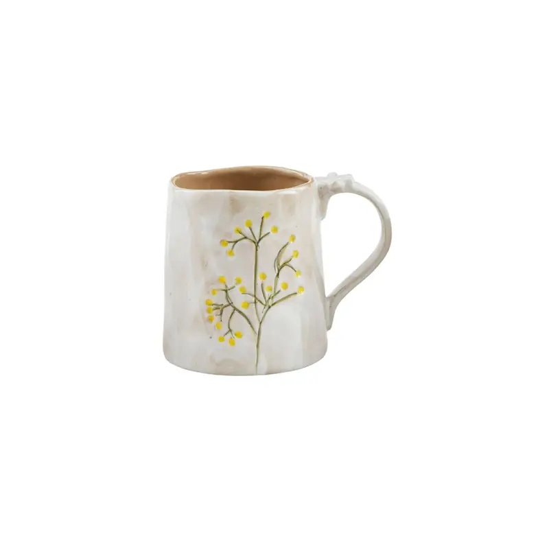 Yellow Floral Ceramic Coffee Mug 1
