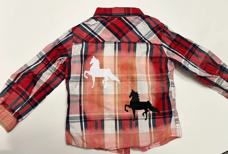 Youth Red Bleached Saddlebred Flannel Shirt 1