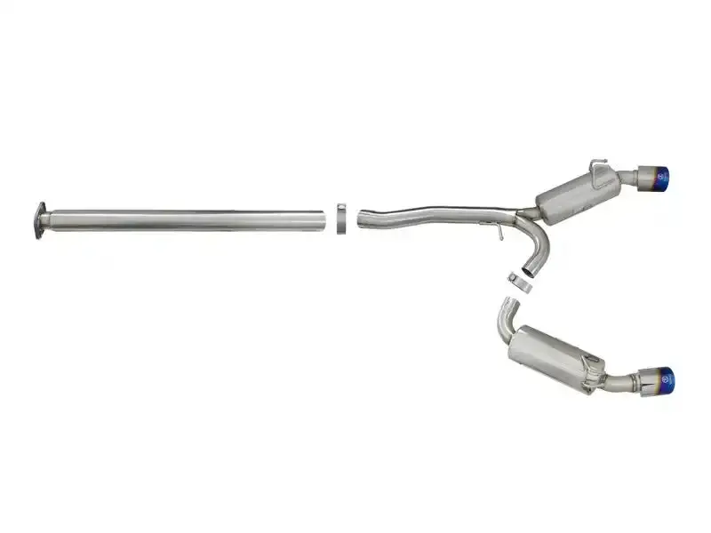 Afe Takeda 49-36701-L 3-Inch To 2.5-Inch Stainless Steel Cat-Back Exhaust For 2008–2015 Mitsubishi Lancer Evolution (2.0L Turbo I4) With Blue-Flamed Tips 1