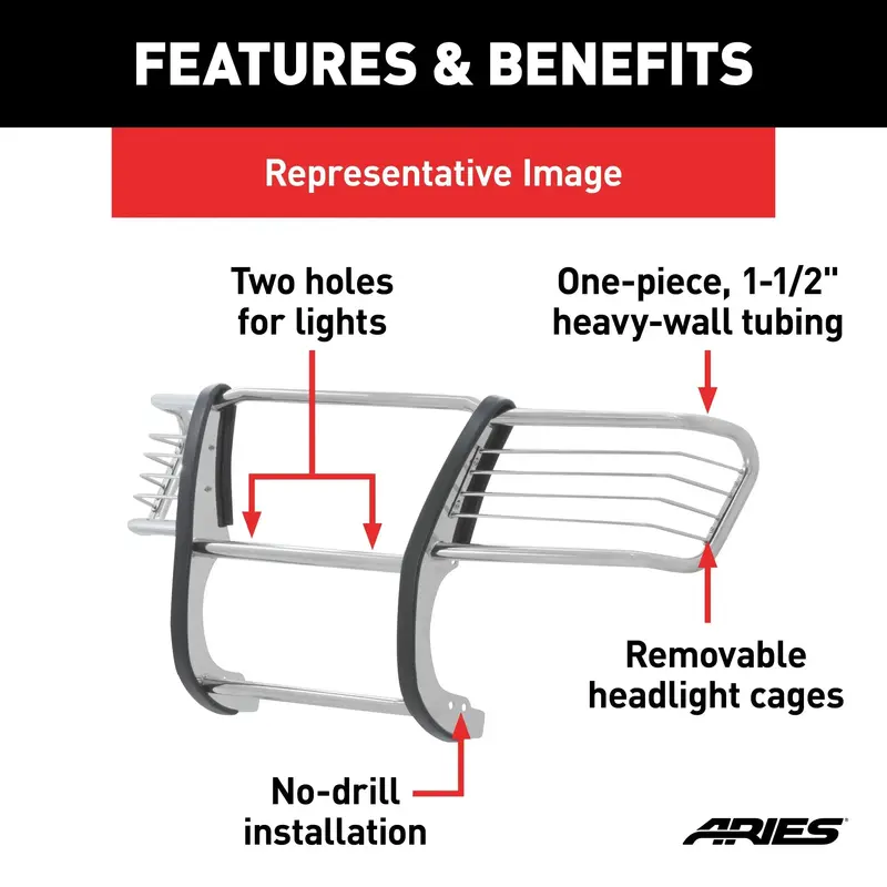 Aries 4080-2 Polished Stainless Steel Grille Guard For Chevrolet Colorado And Gmc Canyon 1