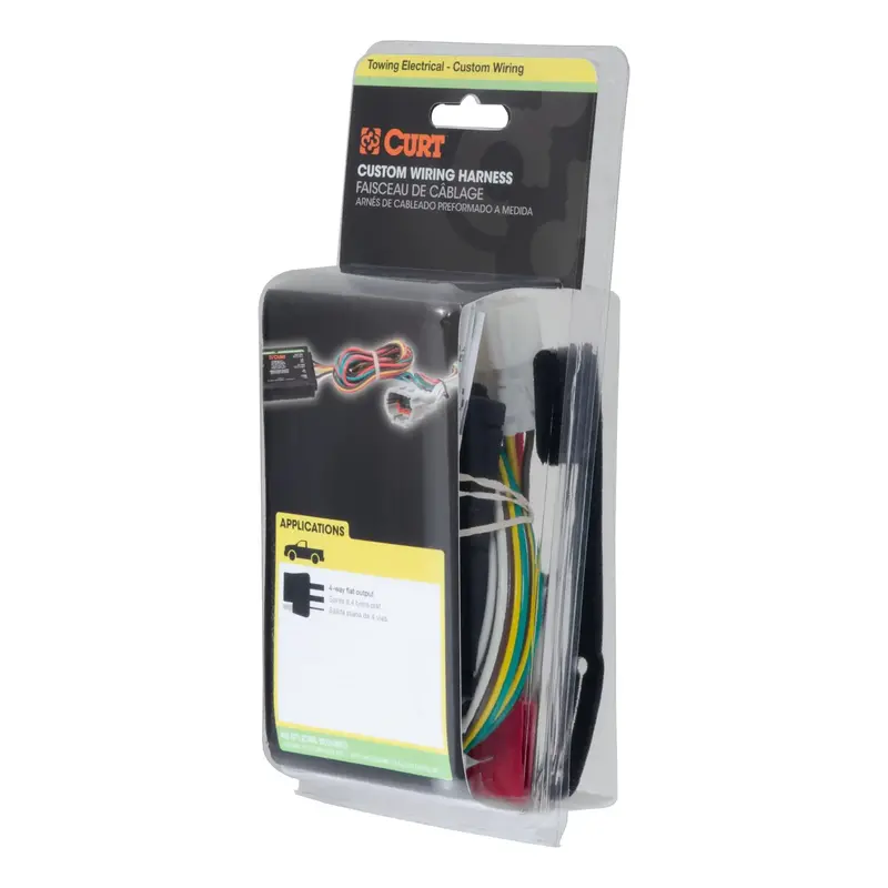 Curt 55334 Custom Vehicle-Specific 4-Way Flat Wiring Harness – For Dodge Durango, Chrysler Town & Country, Plymouth Voyager 1