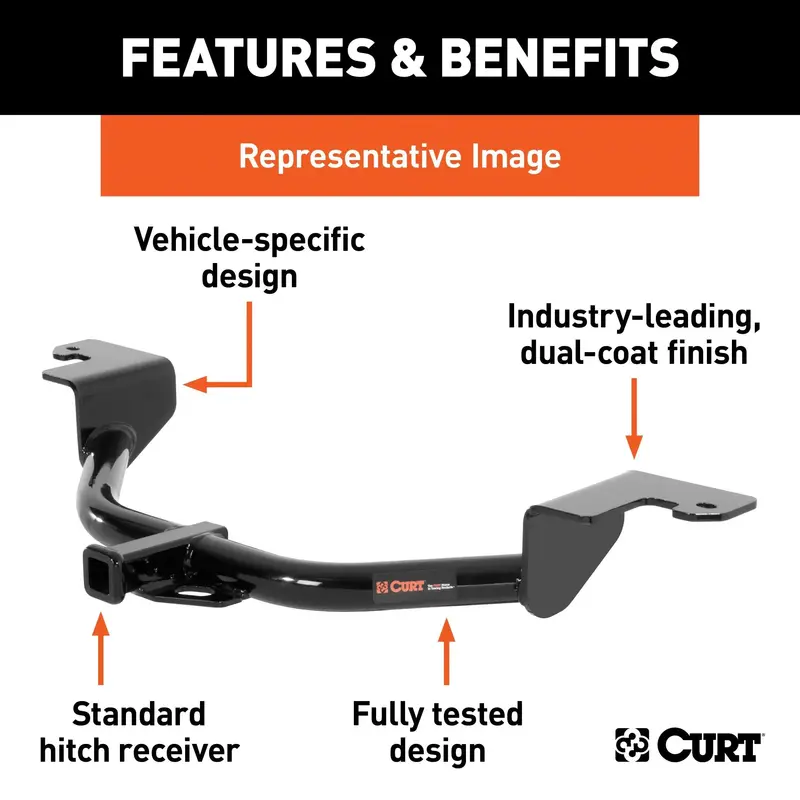 Curt Class 1 Trailer Hitch With 1-1/4" Ball Mount – Compatible With Chevrolet Spark 1