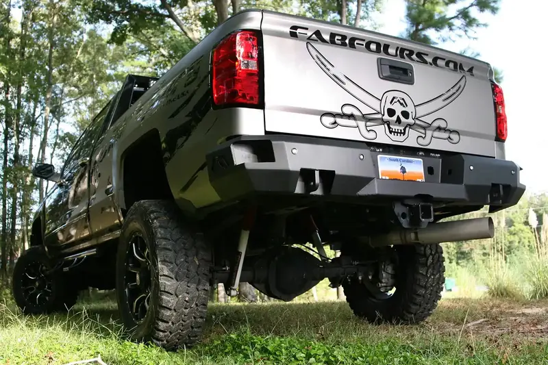Fab Fours Ch14-W3051-B Premium Paintable Rear Bumper With Sensor Cutouts For Off-Road Trucks 1
