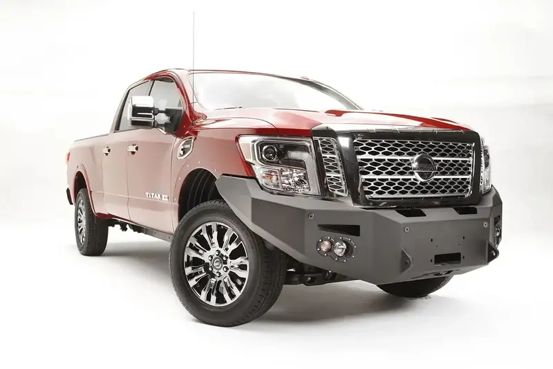 Fab Fours Premium Black Powder-Coated Winch Bumper – No Guard Design 1