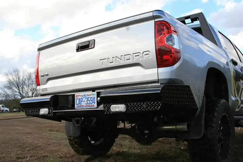 Fab Fours Ranch-Style Rear Bumper – Two-Stage Powder-Coated Black Steel, Heavy-Duty Build 1