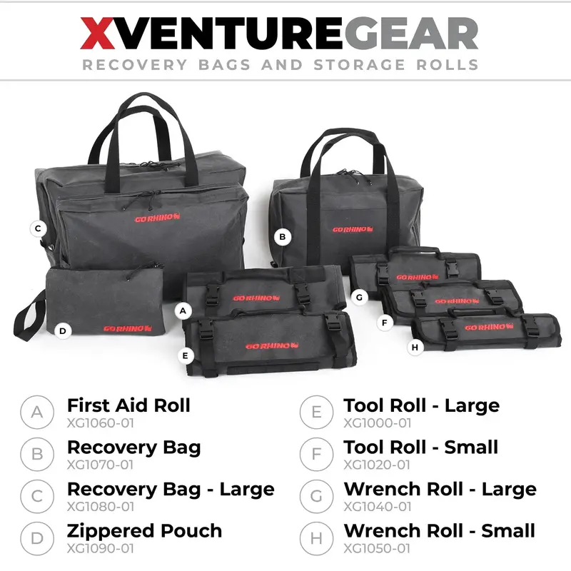 Go Rhino Xg1020-01 Xventure Gear Tool Roll – Small, Durable Nylon Organizer With Multiple Compartments 1