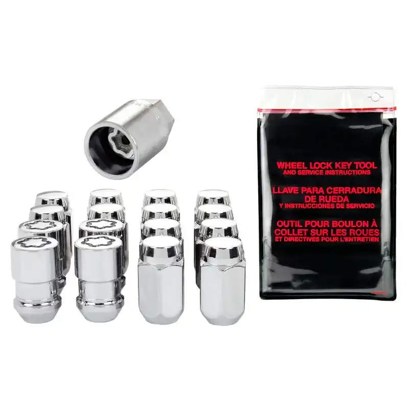 Mcgard Chrome 4-Lug Hex Wheel Lock Kit With Cone Seat Nuts (M12X1.5, 13/16" Head, 1.5" Length) 1