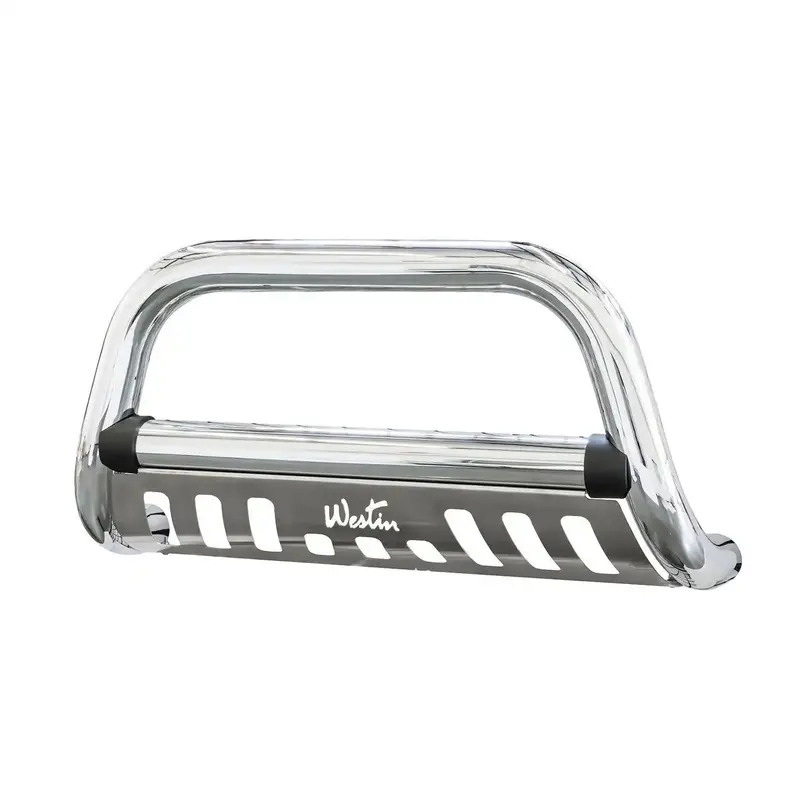 Westin Ultimate Bull Bar – 2.5" Black Steel With Stainless Steel Skid Plate (Model 33-0825) 1